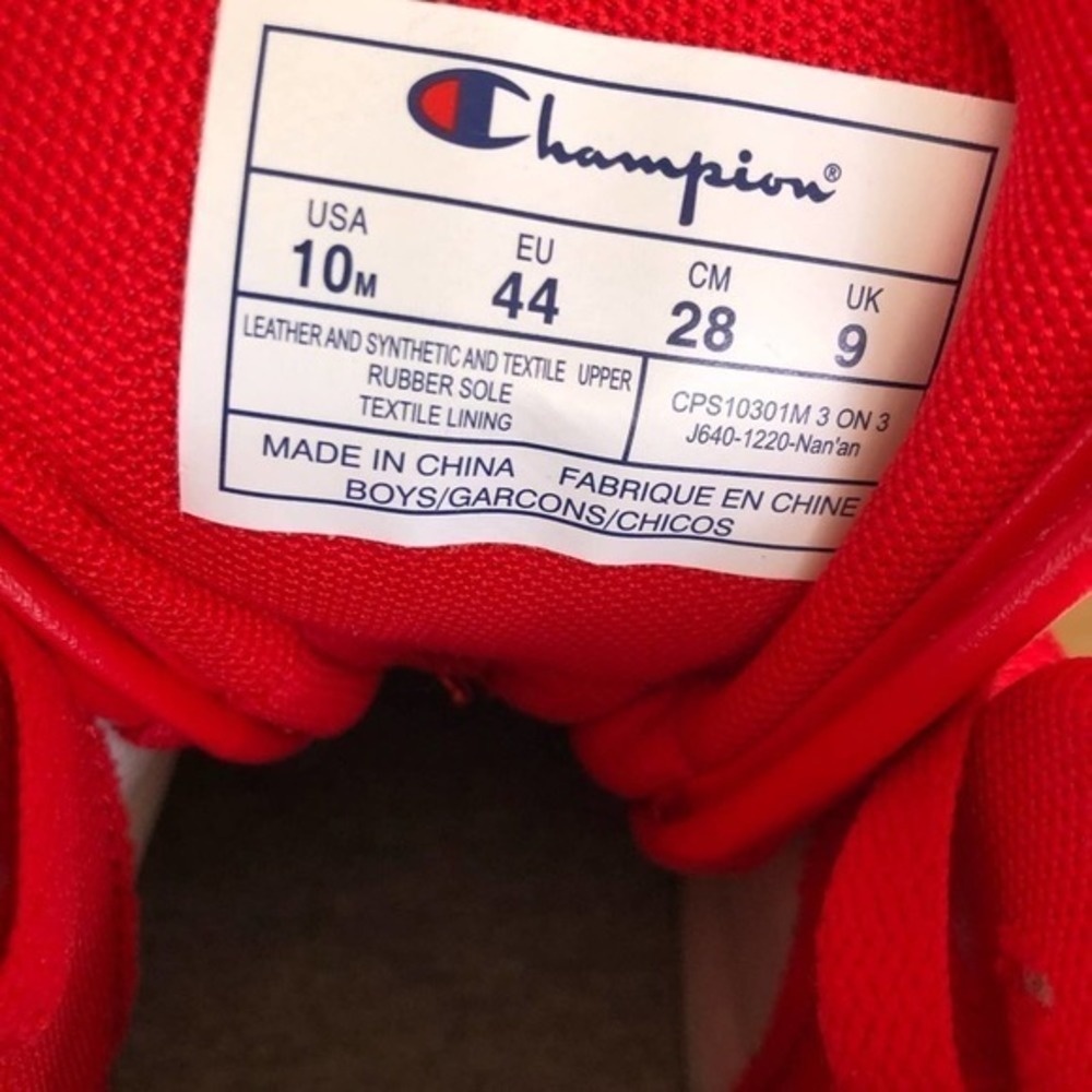 New Champion Men's red shoes size CPS10301M 3 ON 3 - Picture 6 of 7